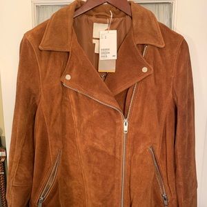 H&M suede biker motorcycle jacket